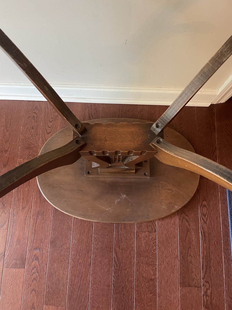 Vintage Lyre Harp Base Accent 25” High Table