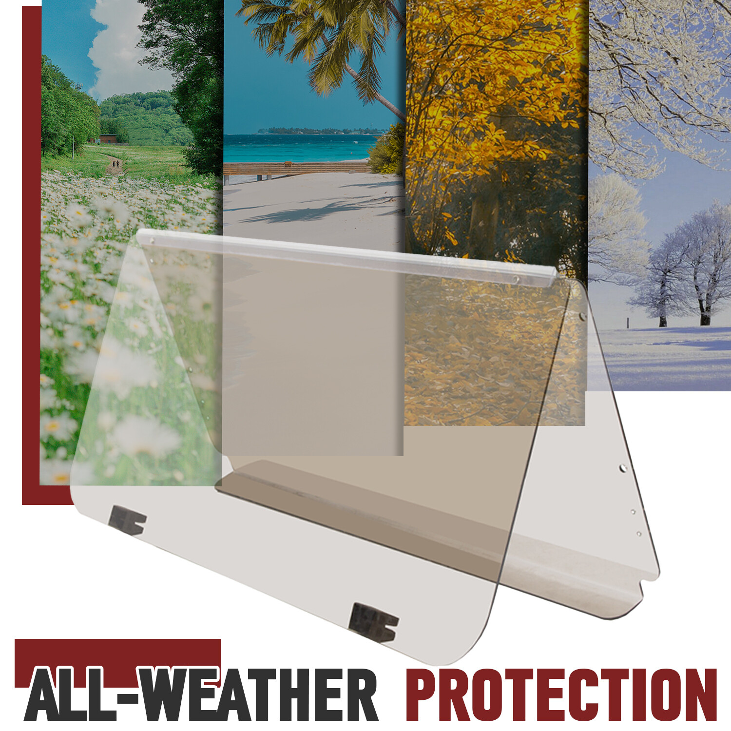 For Club Car DS Cart 1982-2000.5 Tinted Folding Golf Cart Windshield Windscreen