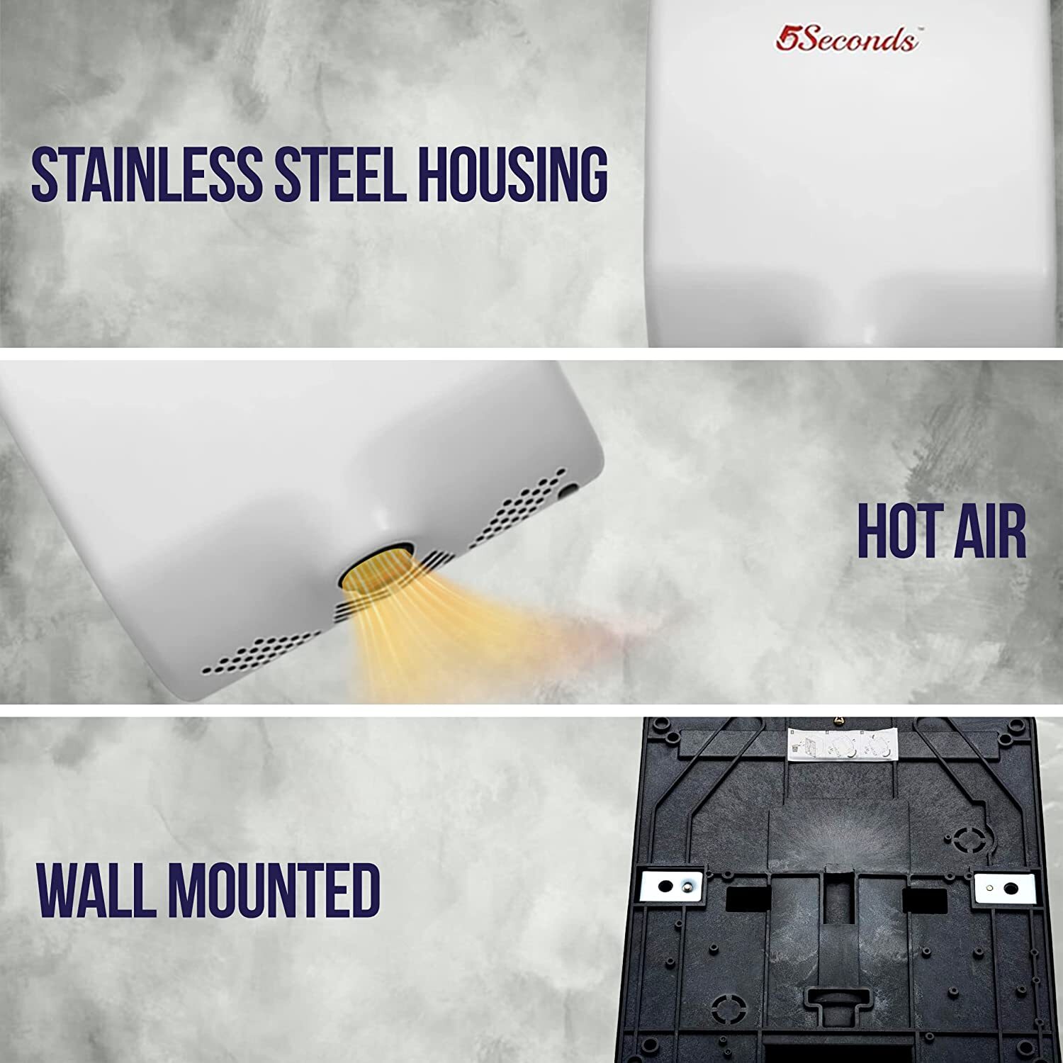 Electric Hand Dryers for Bathrooms Commercial in 1000W UL Listed - White