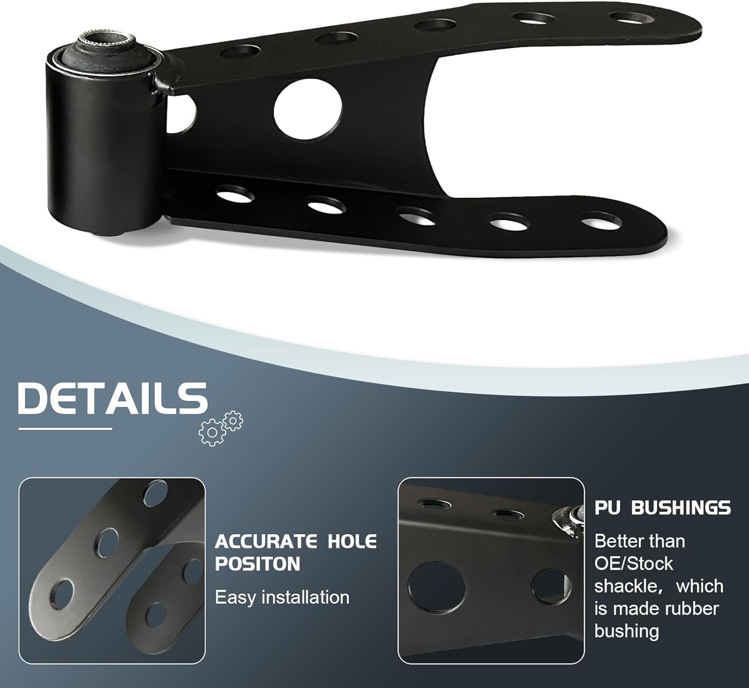 2-3" Suspension Rear Drop Lowering Shackles: Replacement for Chevy Silverado GMC