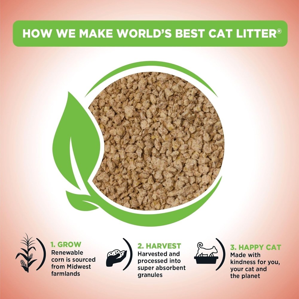 Multiple Cat Unscented, 8-Pounds - Natural Ingredients, Quick Clumping, Flushabl