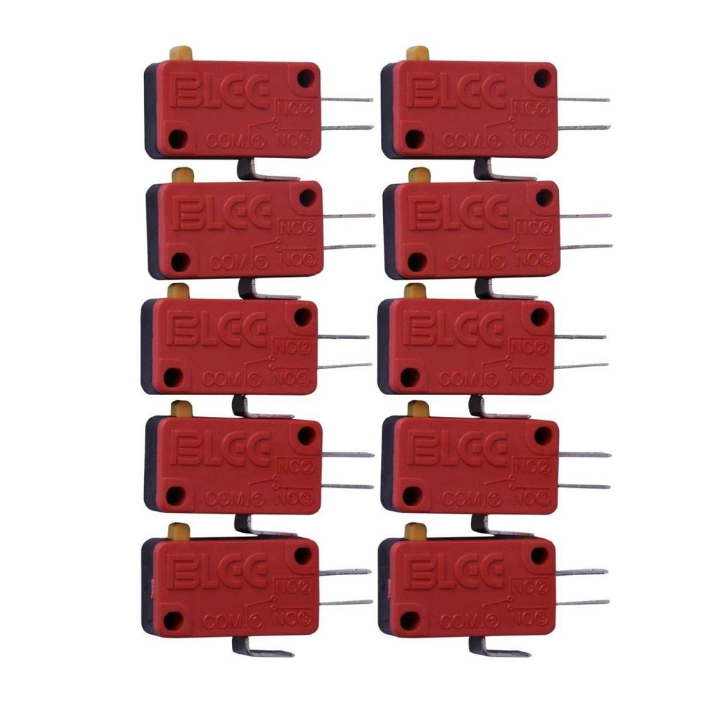 20Pcs Red New 3 Pin Microswitch Push Button For Arcade Mame Jamma Games E