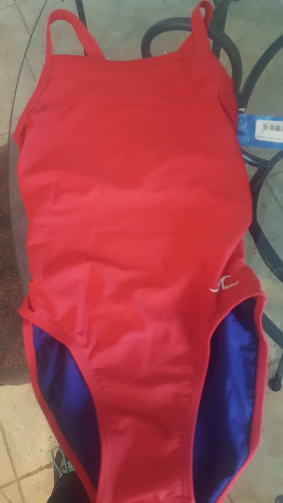 Adoretex Women's Solid Narrow Back Swimsuit, Red, 28