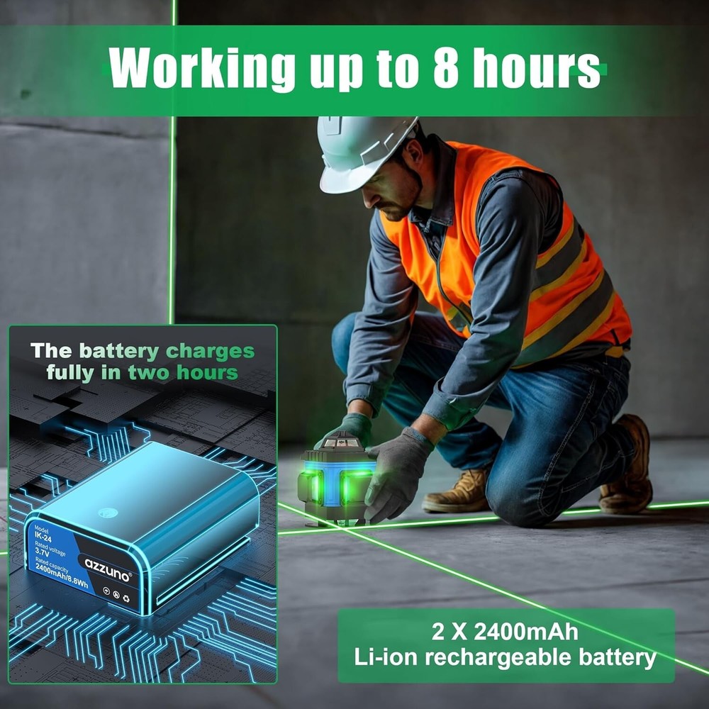 16 Lines Laser Level 4x360 Degree Laser Level Rechargeable Battery for Construct