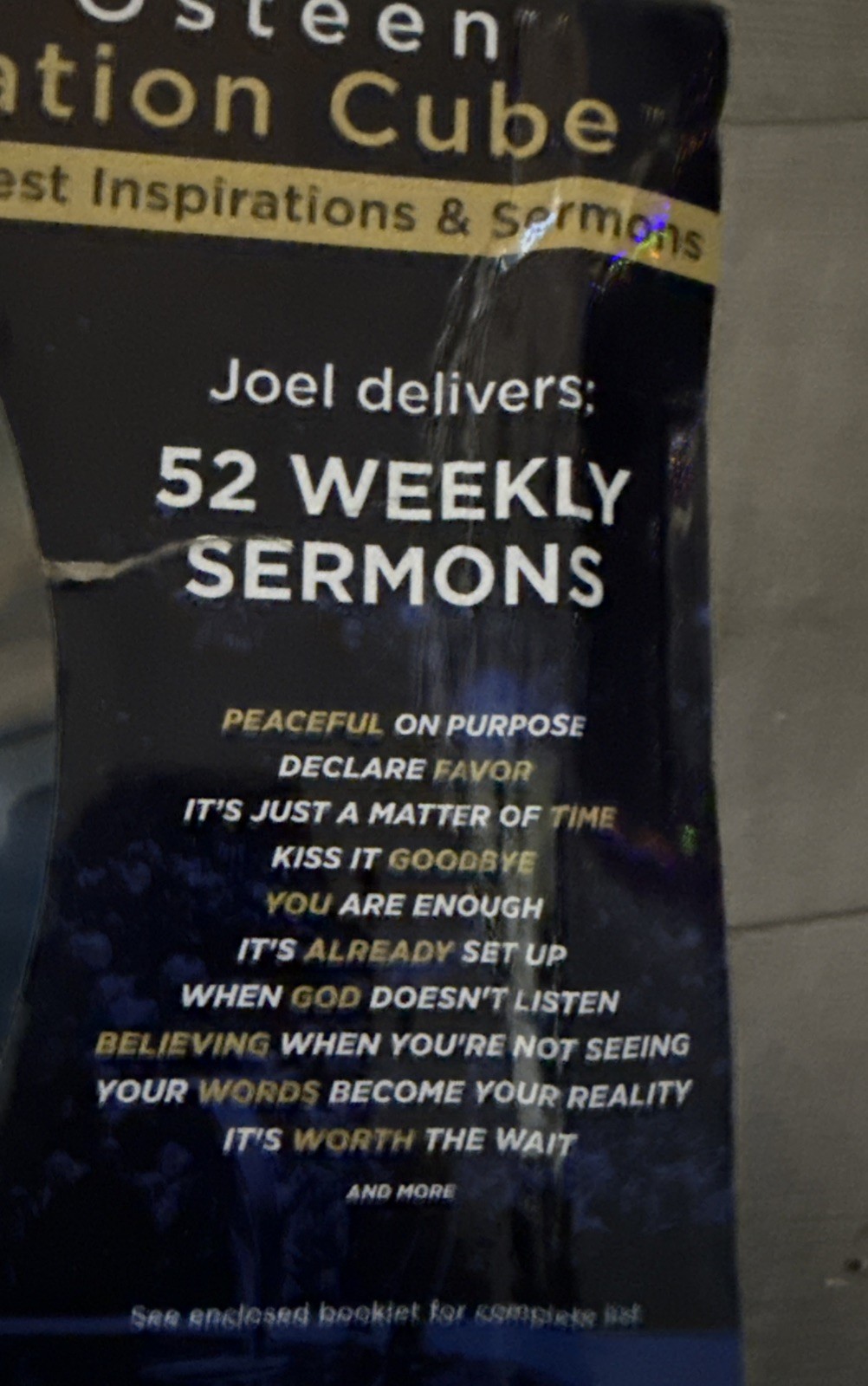 Joel Osteen Inspiration Audio Cube With Sermons and Affirmations-BT Speaker