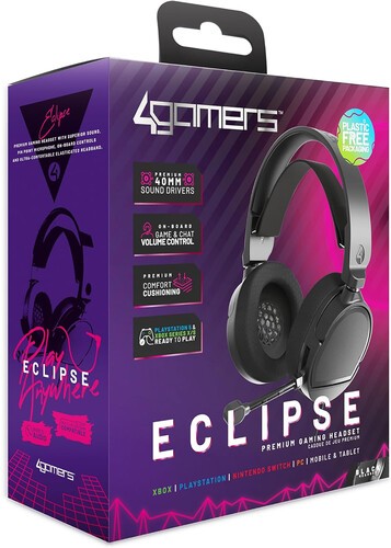 PC Accessory: Wired Headset - 4Gamers ECLIPSE Premium Gaming Headset Black: Comp