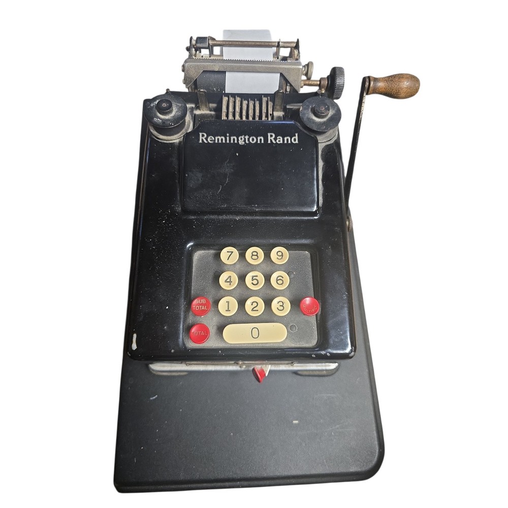 VTG Remington Rand Manual Adding Calculating Bookkeeping Adding Machine - TESTED