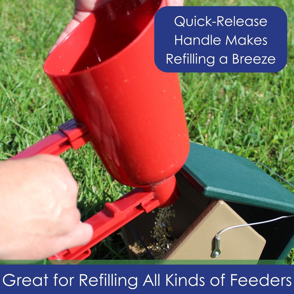Bird Seed Scoop Quick Release Plastic Feeder Tool, 4 Cup Capacity