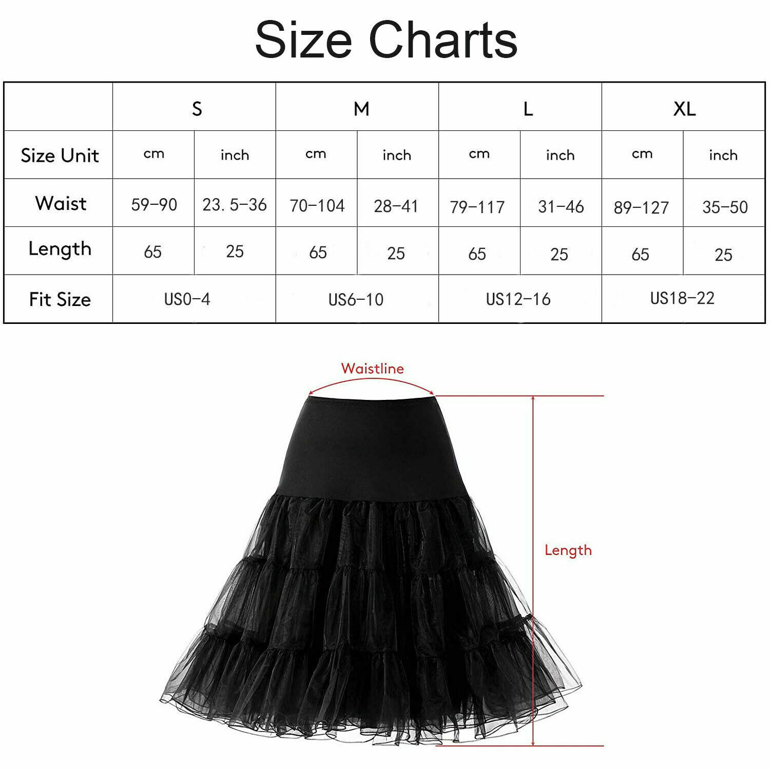 50S Women Petticoat Underskirt Retro Crinoline Half Slips Rockabilly Tutu Skirt