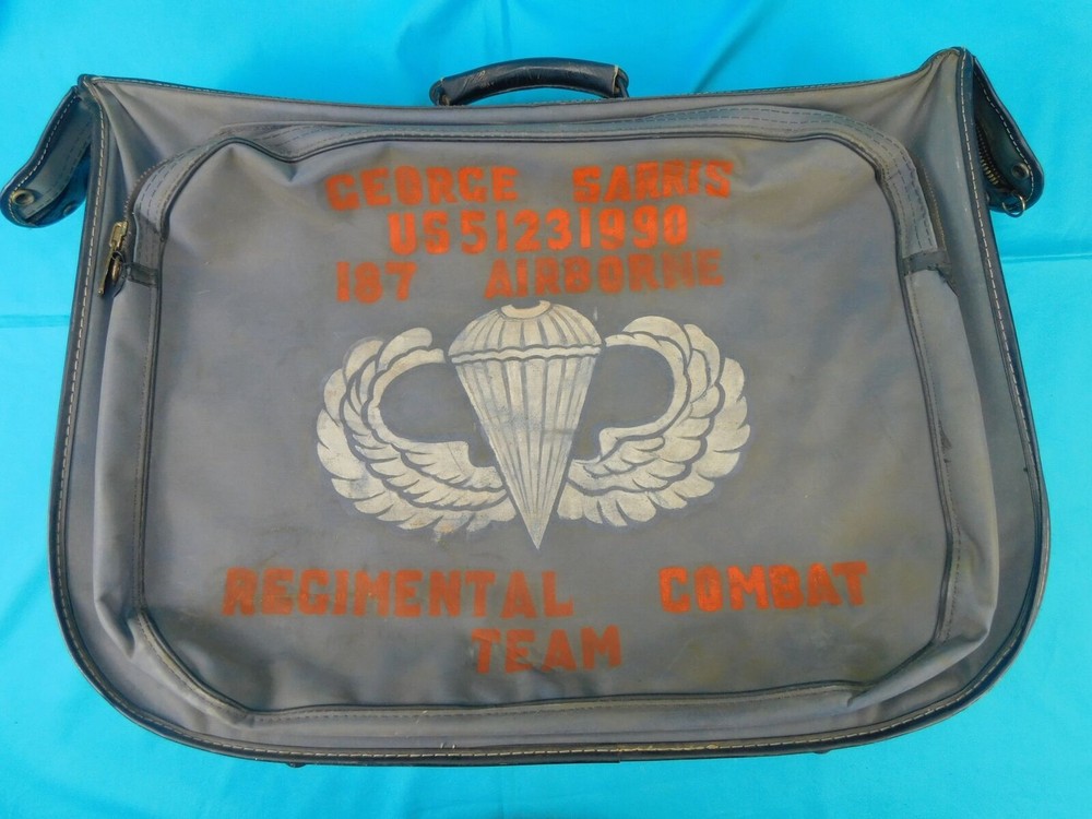 US WW2 Leed's Tested Air Force Officer's Flight Bag Military Suitcase Trunk