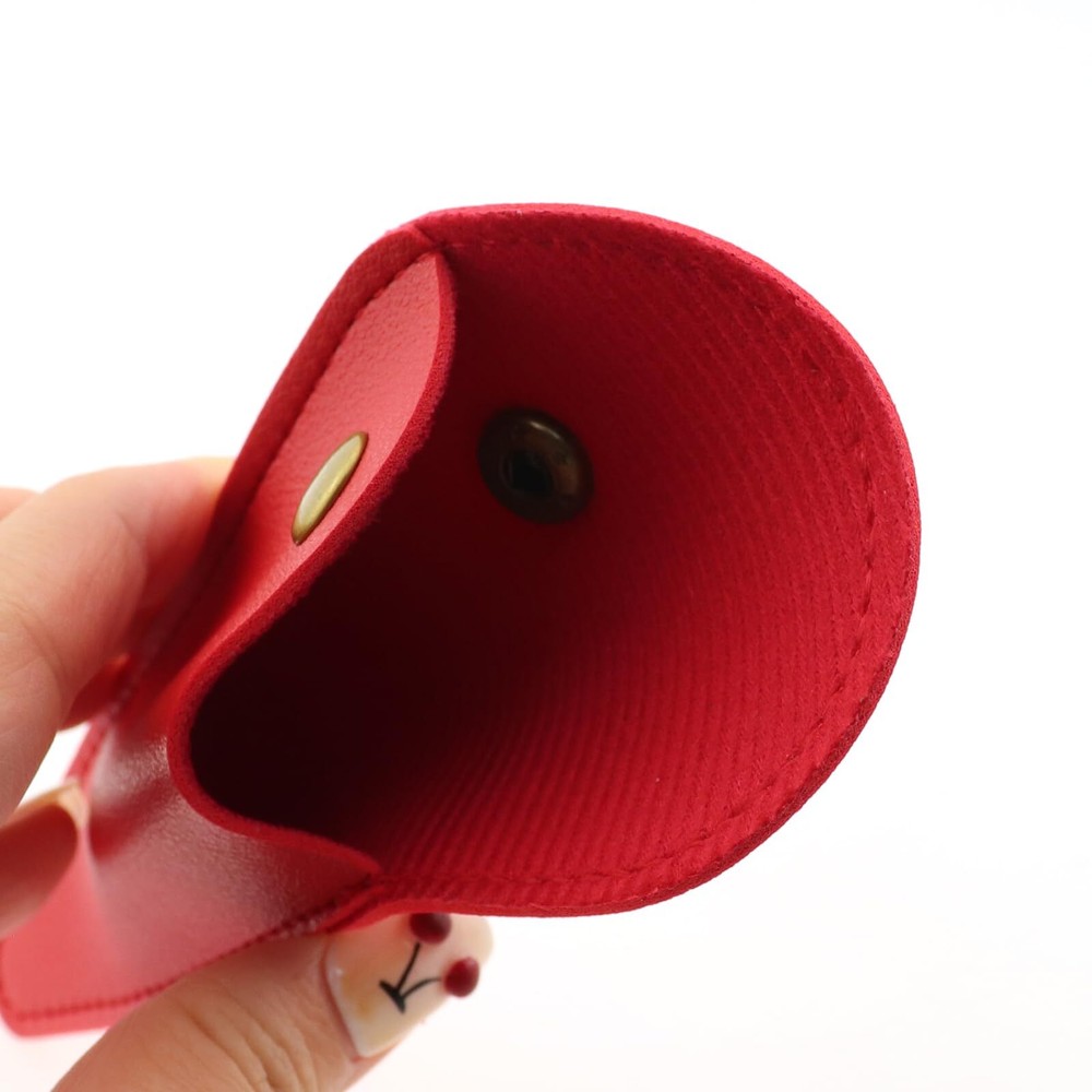 2PCS Leather Scissors Sheath Protector Red Compact Ambidextrous Stainless Ste...