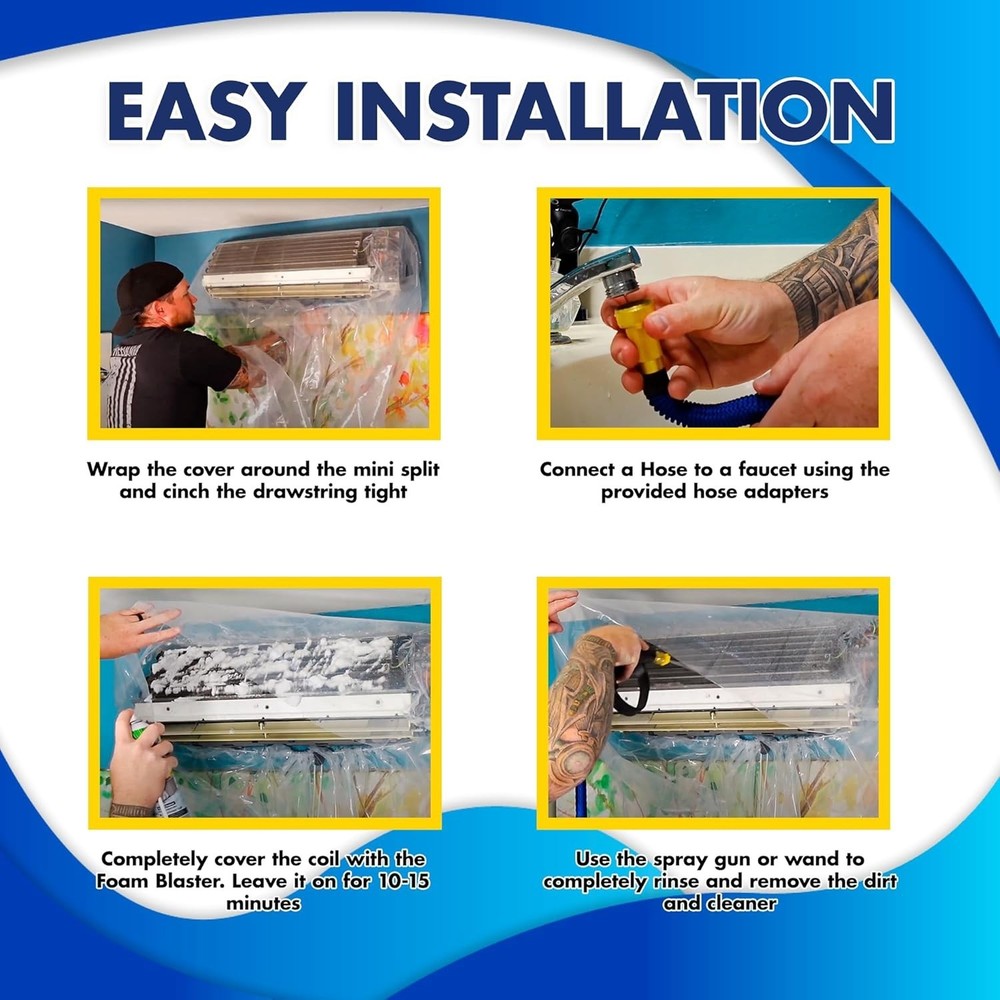 HVAC Mini Split Cleaning Kit - Pro 360° Bag Coil Cleaner Solution
