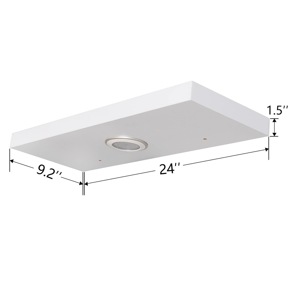 White Floating Shelf with Touch-Sensing Battery Powered LED Light,Wall Mounte...