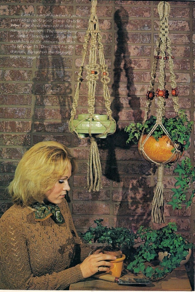 1970s Wall Decor Patterns - Craft Book: # H228 Macrame Hangers for Small Spaces