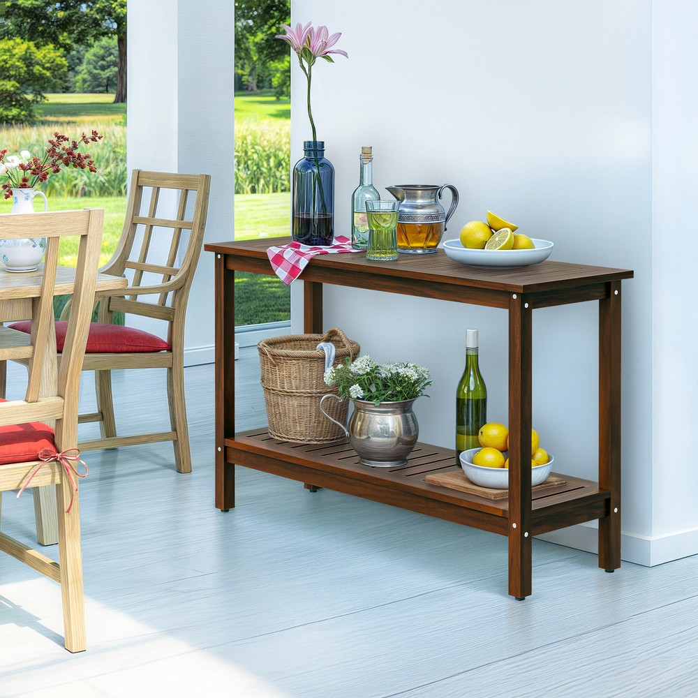 48" Console Table In/Outdoor Multifunctional Buffet Bar Storage Organizer Coffee