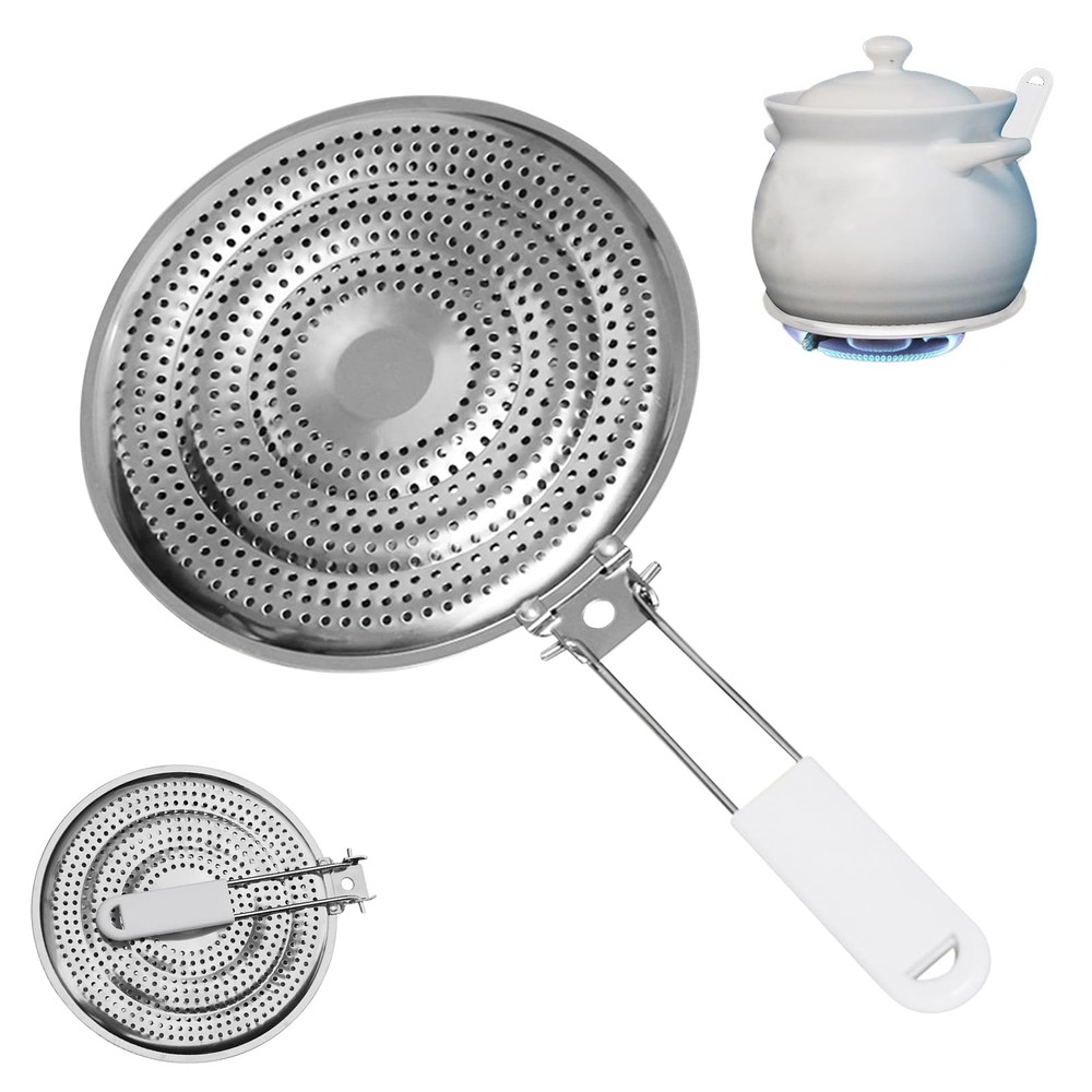 Heat DiffuserStainless Steel Heat Diffuser With Cool Touch Handle for Gas and...