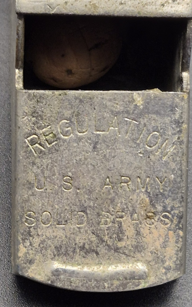 Vintage Original WWII Solid Brass US -ARMY Whistle w /o Chain