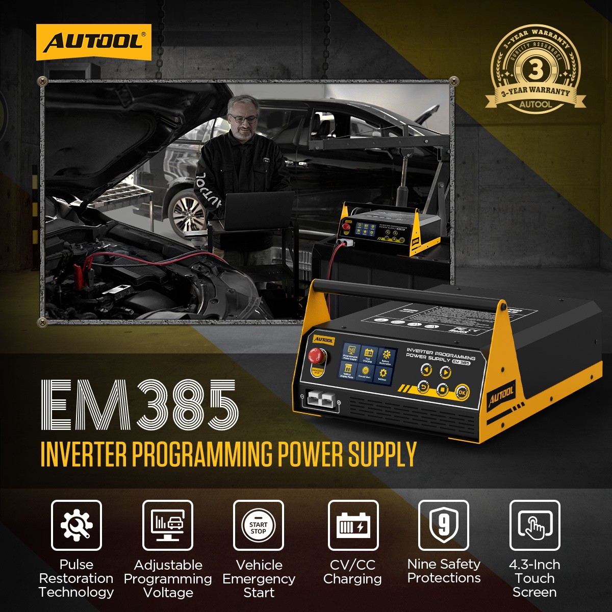 Reprogramming Power Supply ECU Battery Charger Stable +Trolley Cart Rolling Tool