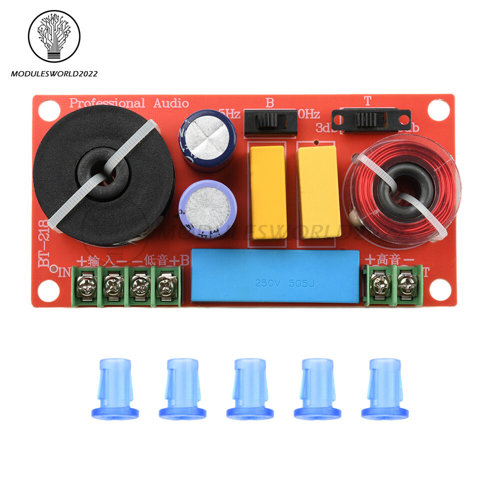 HiFi Bookshelf Speaker Crossover Adjustable 2-Way High Low Frequency Divider DIY