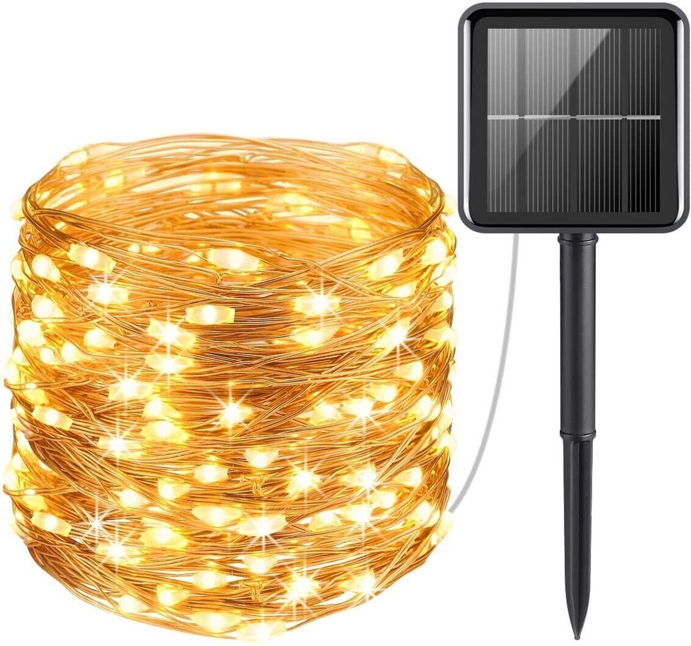 Outdoor Solar String Lights 72Ft 200LED with 8 Modes Warm White
