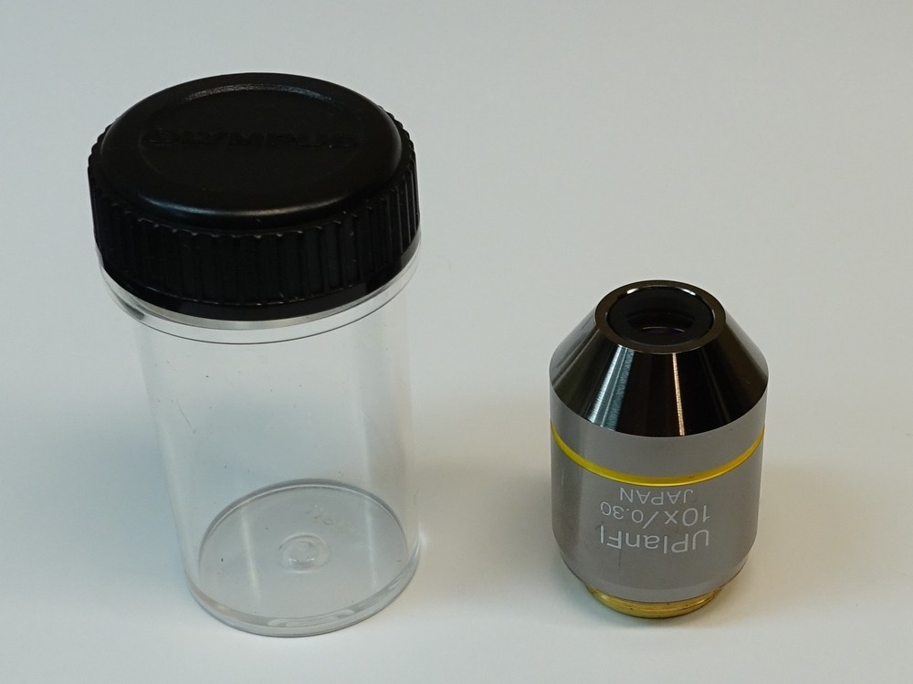 Olympus UPlanFl 10X/0.30 ∞/- microscope objective: excellent condition