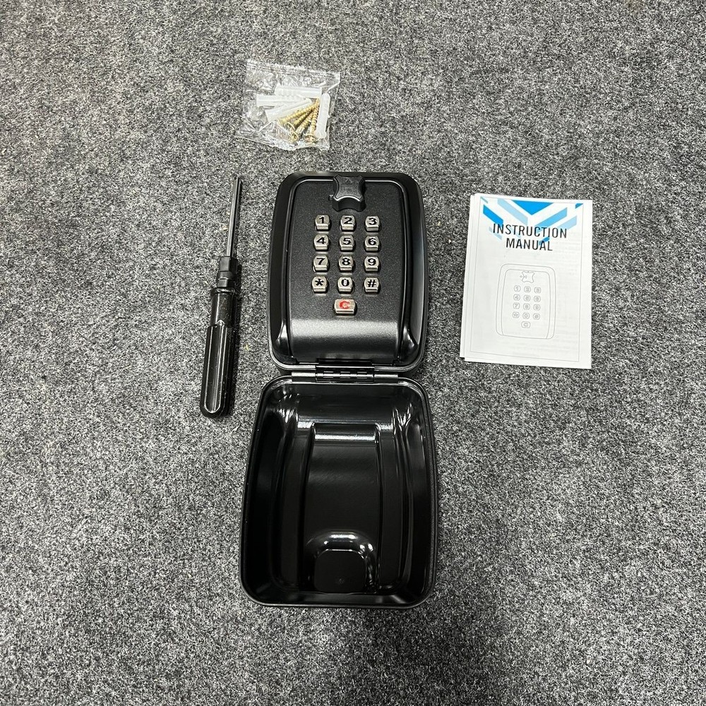RESET TE-G14 4 Digit Combination Wall Mount House Key Lock Box, Black