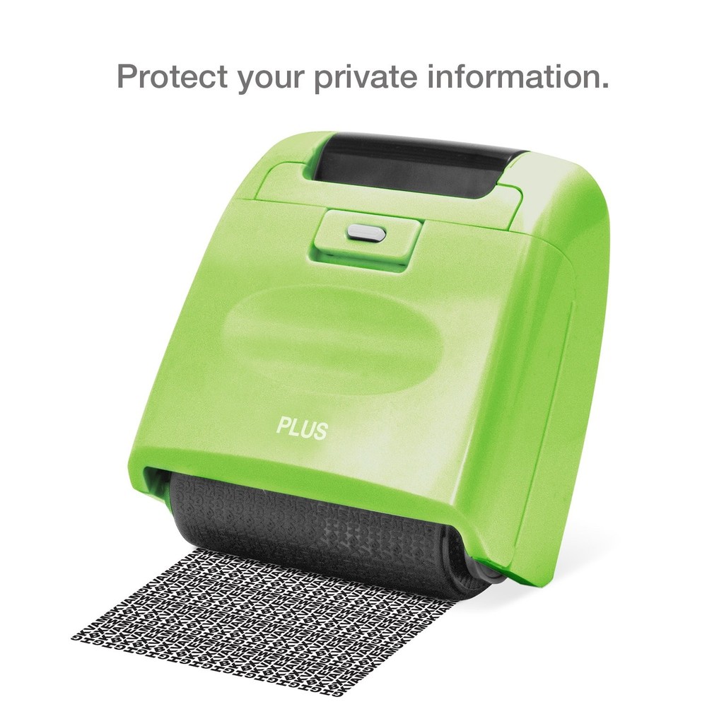 Identity Theft Prevention Wide Roller Security Stamp Kit, 2-Pack, Green