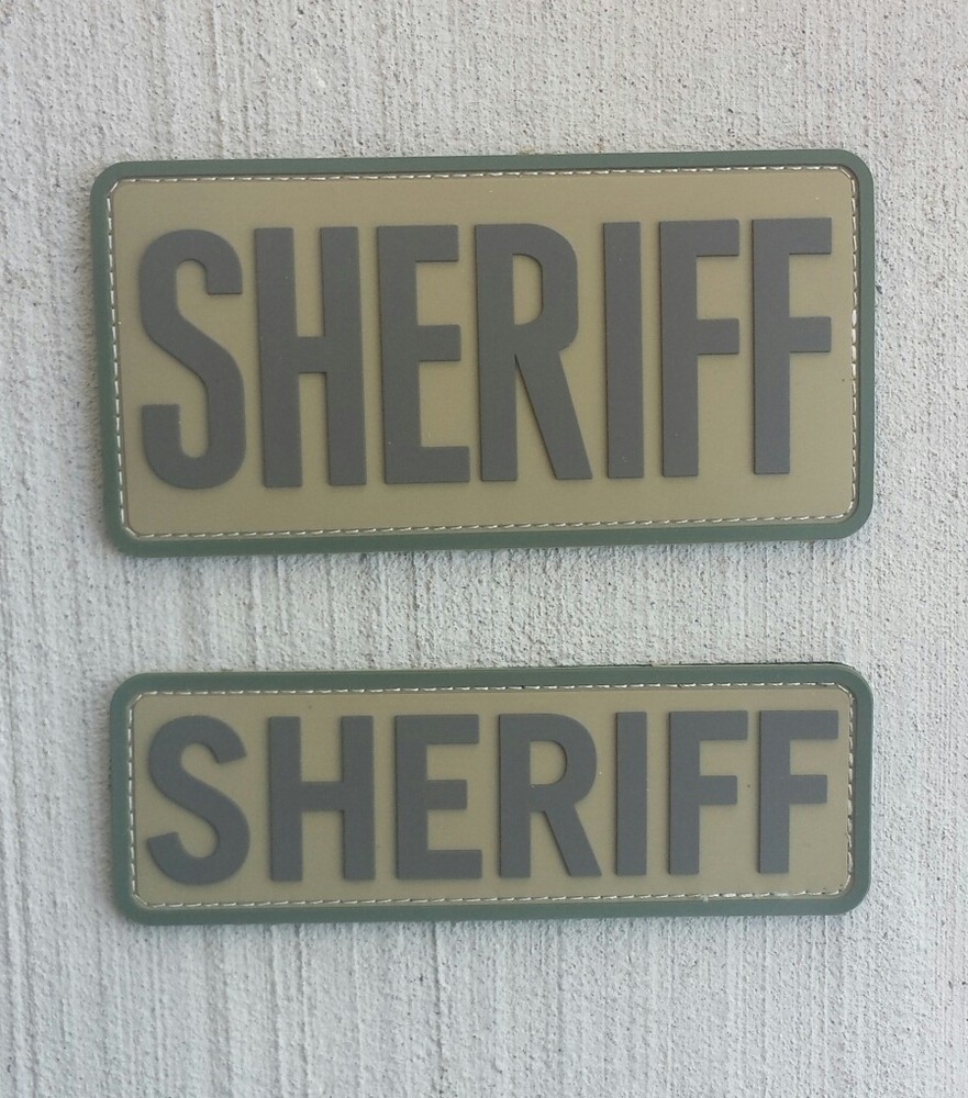 Morale Patch Milspec Monkey MSM SHERIFF - 6 " x 3 " Large Size MULTICAM Tan PVC