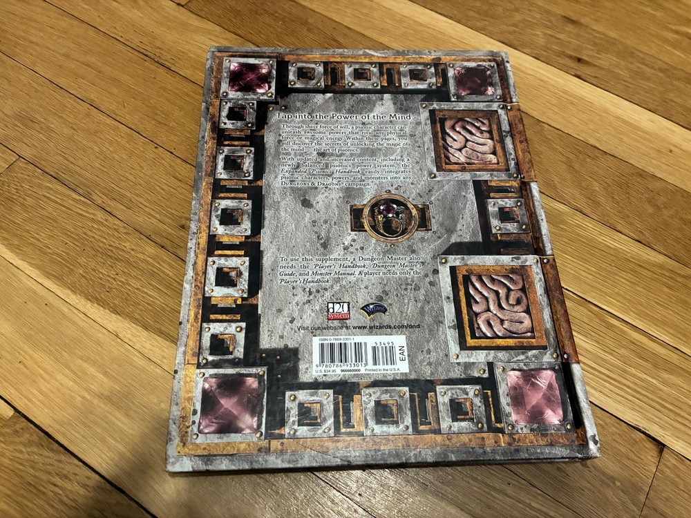 Dungeons & Dragons 3.5 Expanded Psionics Handbook HC D20