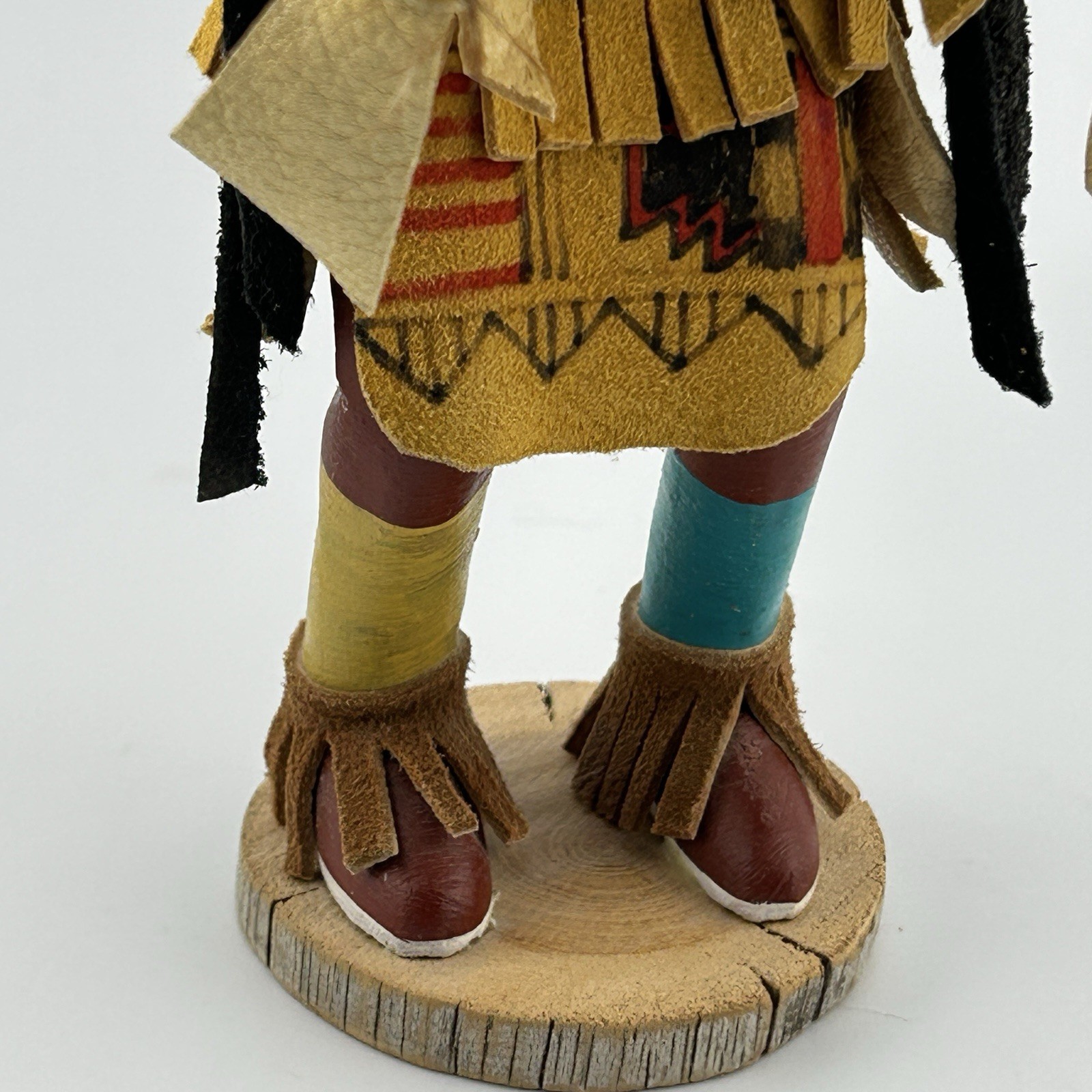 Navajo Morning Singer Kachina Doll Carved Suede Signed Deo Talavai 1980s Vintage