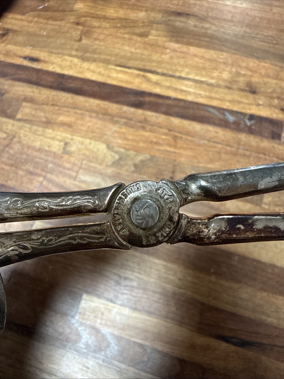 EP Zinc Italy Vintage Silver Plated Pastry / Salad Tongs Scissor Style