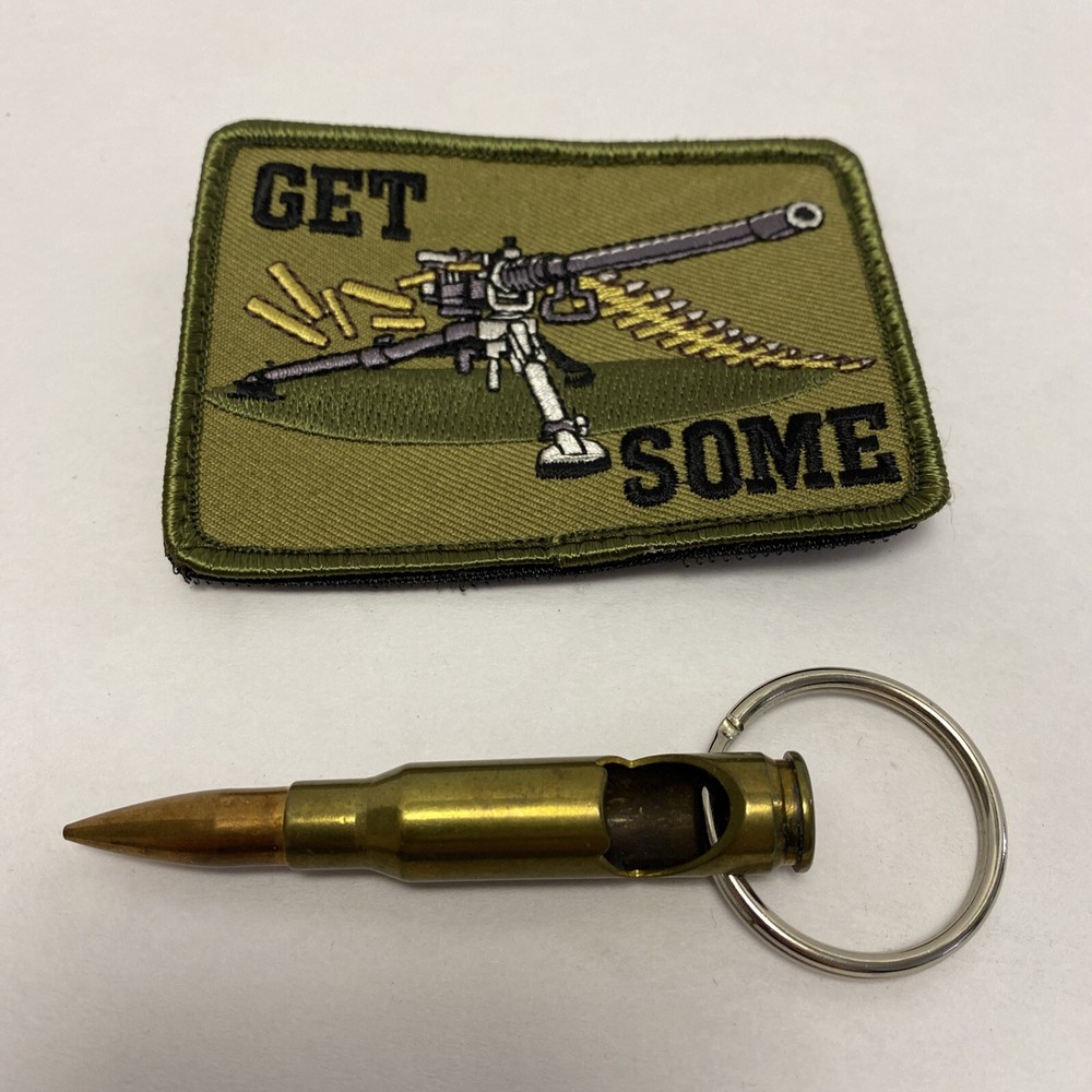 Get Some Military Patch Plus Shell Casing Bottle Opener Key Chain