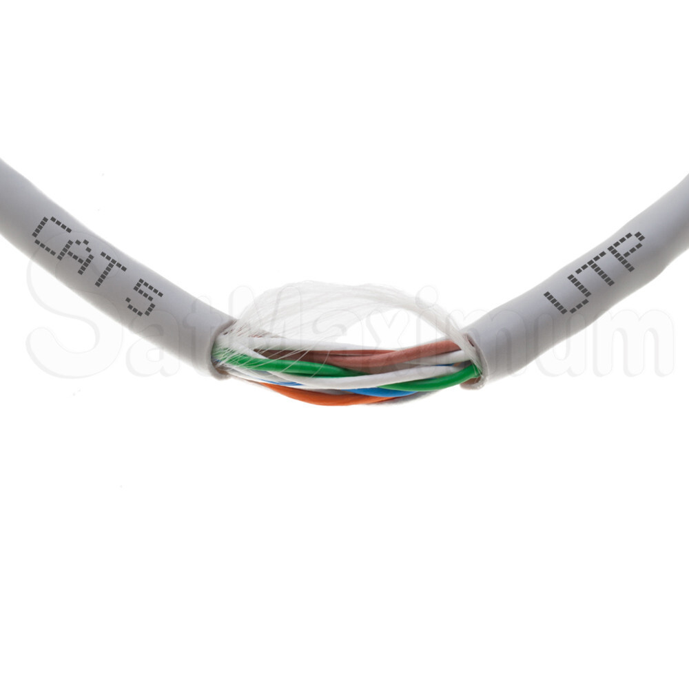 Cat5e 1000FT Gray UTP Ethernet Cable 24AWG Network LAN Solid Bulk Wire Pull Box