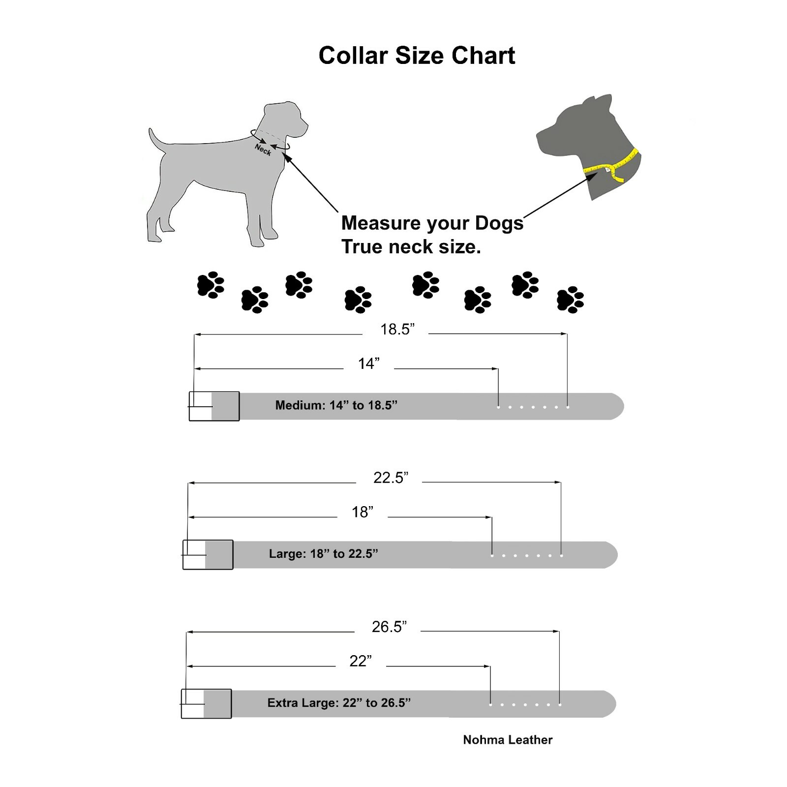 Heavy Duty Leather Dog Collar_Medium, Large, XL_1" Wide_Amish Handmade