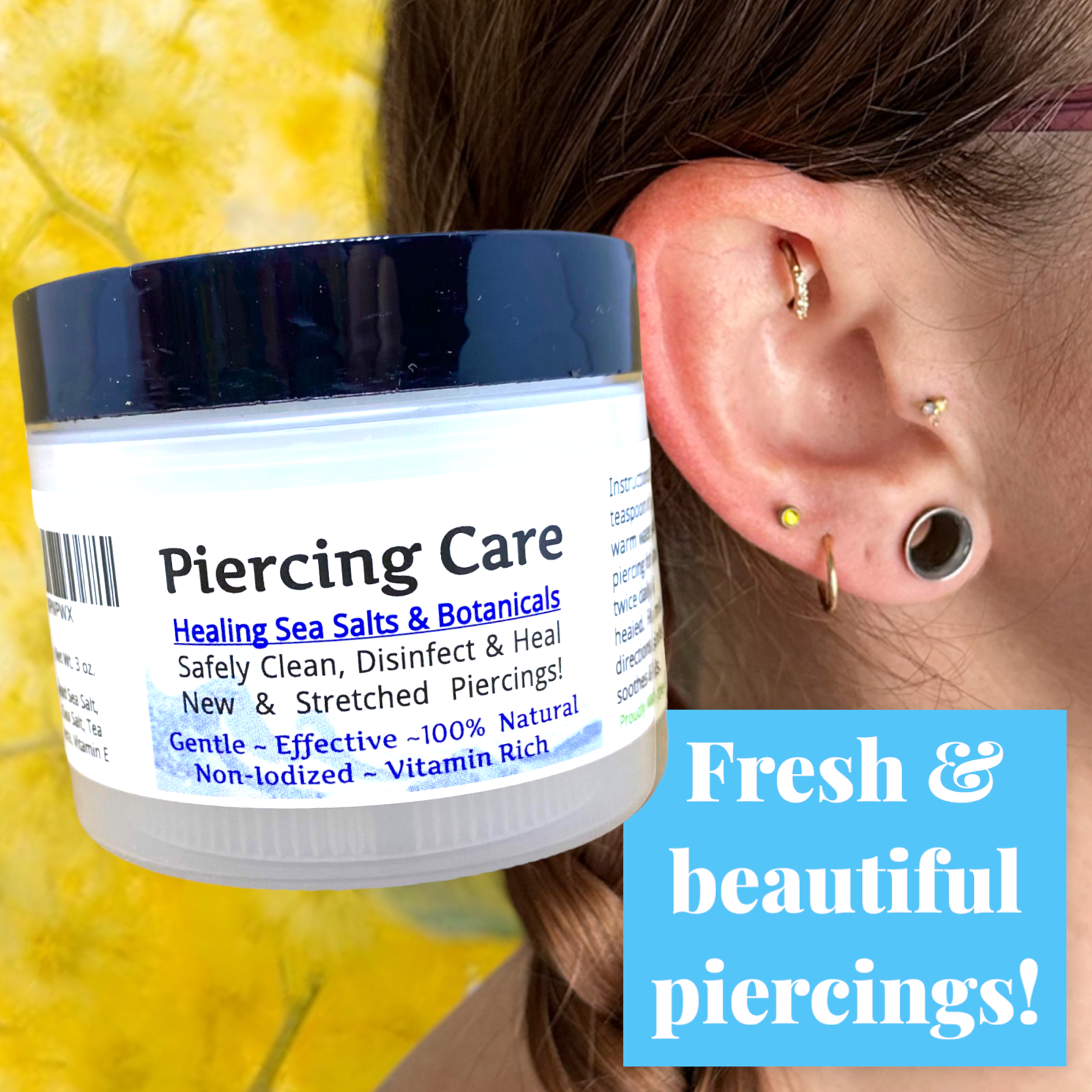 Urban ReLeaf Piercing Care Concentrate Jar! Heal Red Angry Bump Itchy Aftercare