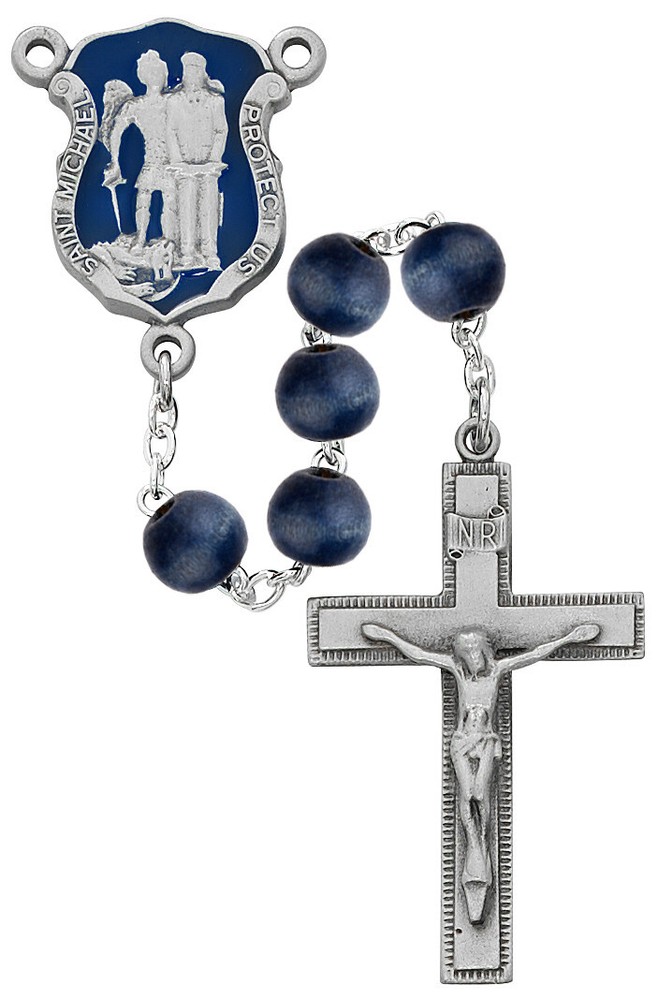 Police Officer's Blue Rosary with St. Michael