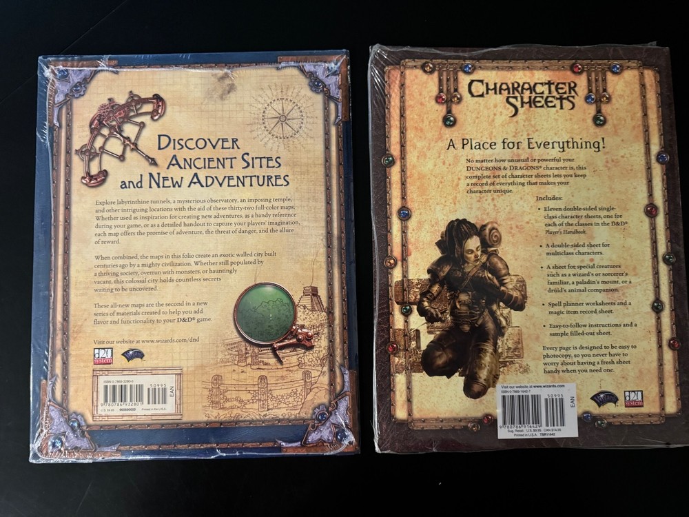 D&D: Map Folio II + Character Sheets SW NIS TSR AD&D BX 928