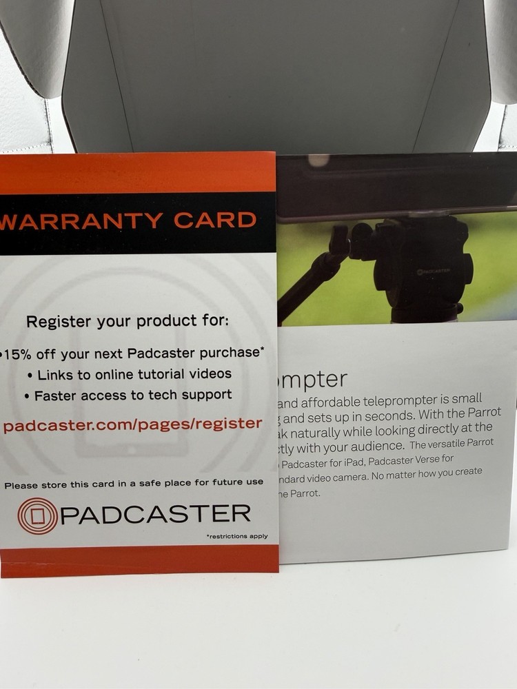 Padcaster Parrot Teleprompter Kit Portable Teleprompter iPhone & Camera