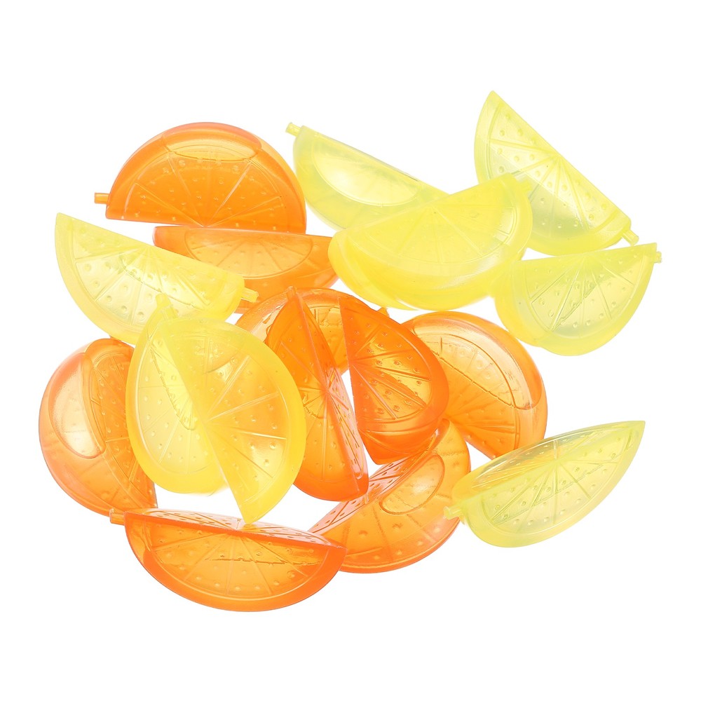 24 Pack Reusable Ice Cubes for Drinks, Orange/Yellow Orange