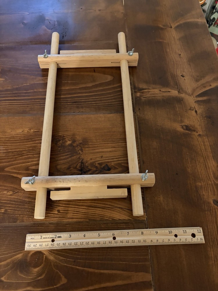 12x6 Inch Wood Scroll Needlework Frame Hardwood Rectangle Split-rail