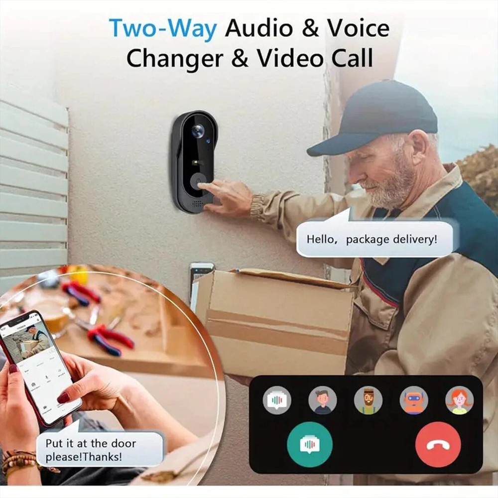 Smart Wireless WiFi Doorbell Camera Phone Door Ring Video Intercom Security Bell