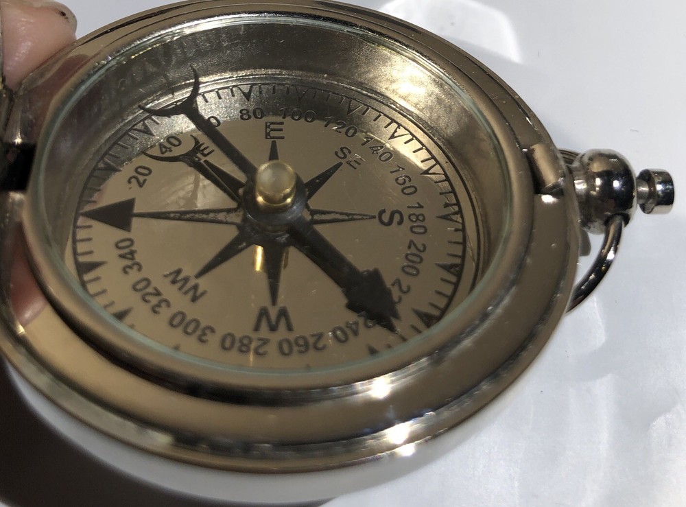 Compass Nautical Marine Pocket Chrome Polished Navigation Personalized