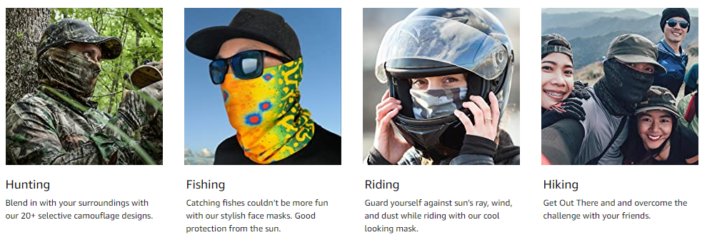 Face Mask Balaclava Scarf Neck Fishing Shield Sun Gaiter UV Headwear 100 Styles