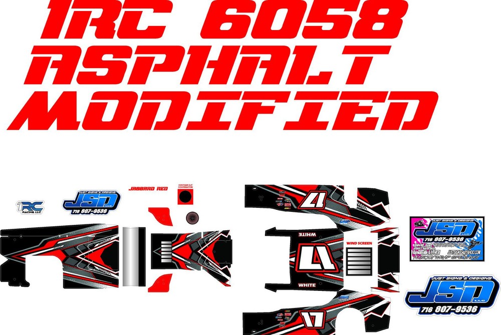 1RC ASPHALT MODIFIED 1RC6058  WRAP JAGGARD RED THEME