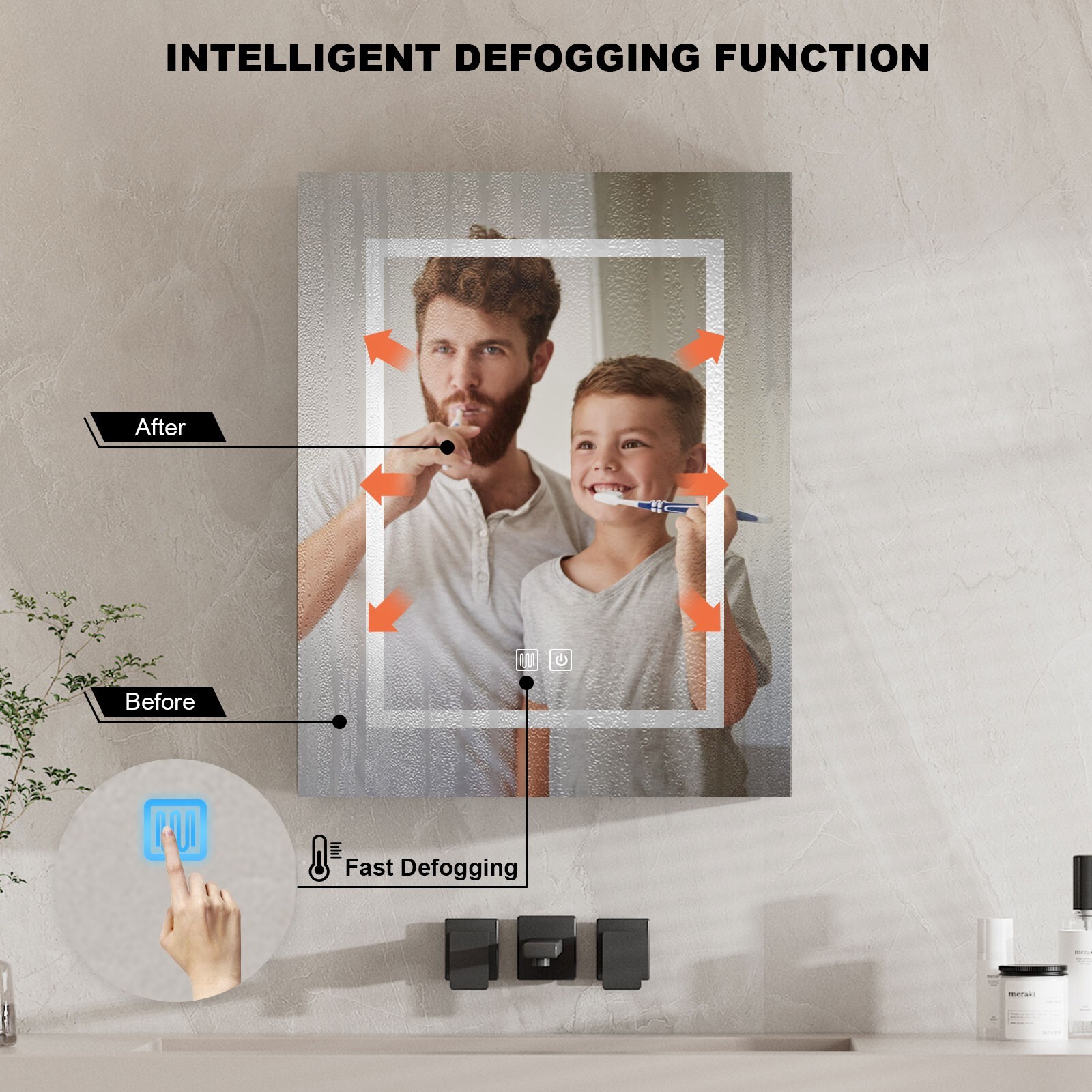 24" x 30" LED Bathroom Medicine Cabinet w/ Lighted Mirror Anti-Fog Touch Sensor