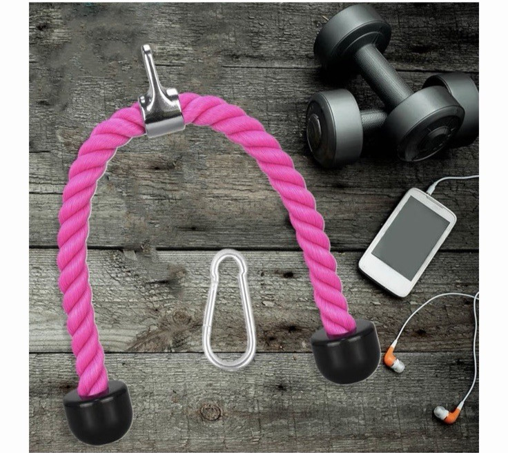 Pink Heavy Duty Pull Down Up Tricep Cable Machine Rope Attachment 27” Inch New