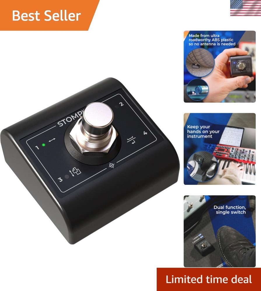 STOMP Mini Bluetooth Page Turner & App Controller - Ultra-Compact Single-Swit...