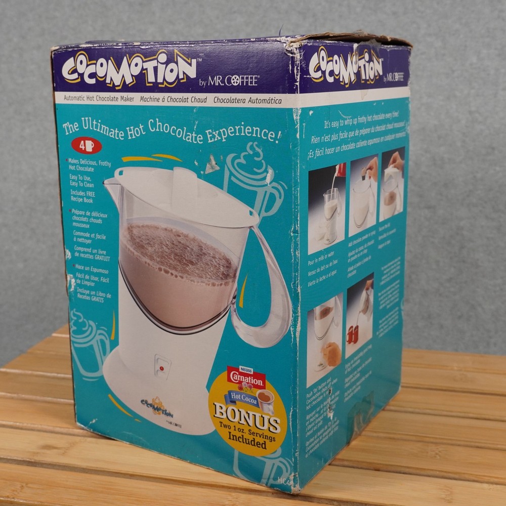 Mr. Coffee CocoMotion HC4 Automatic Hot Chocolate Maker 4 Cups Open Box NEW