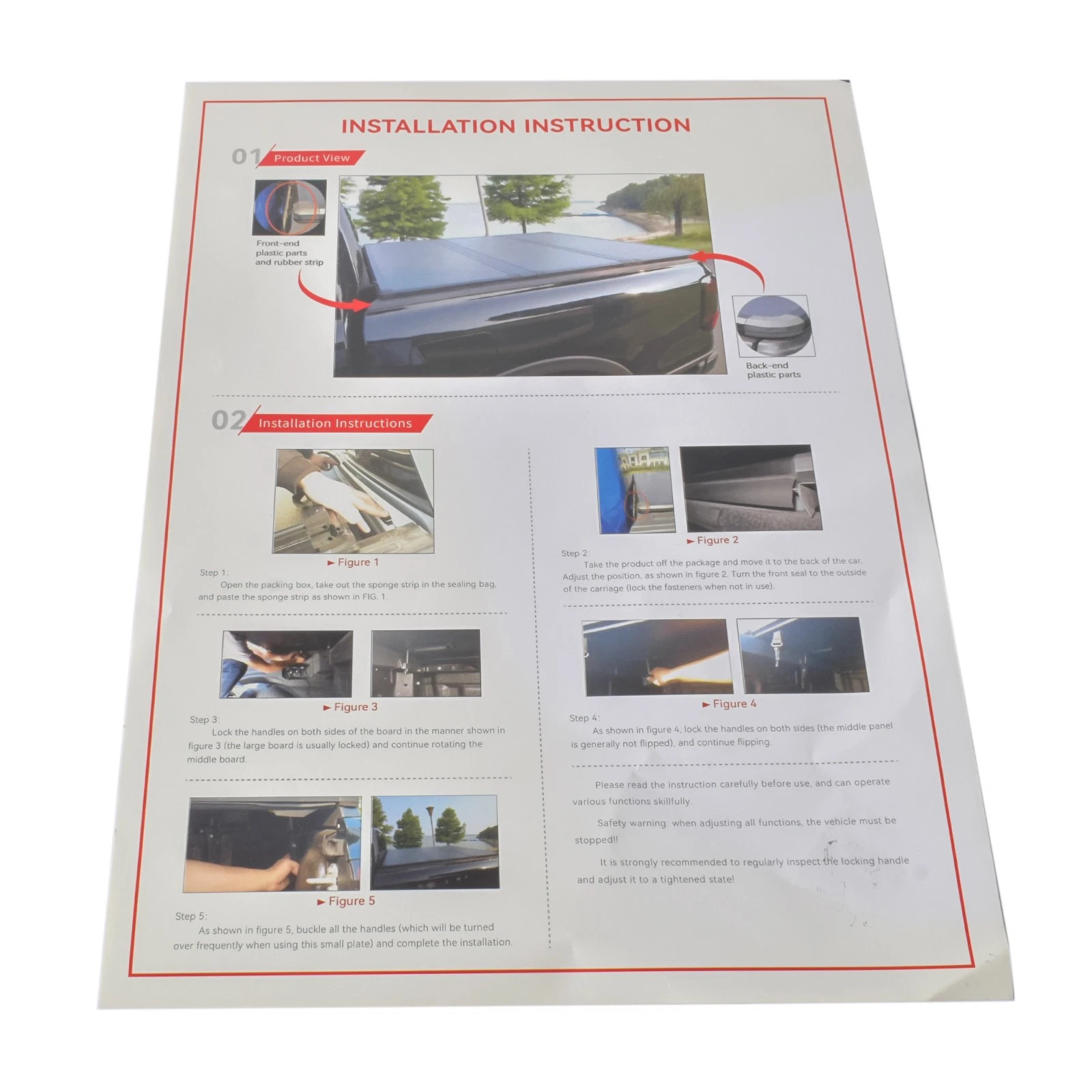 4.6FT 3-Fold Hard Tonneau Cover w/ Light for Ford Maverick 2022-2025 Truck Bed