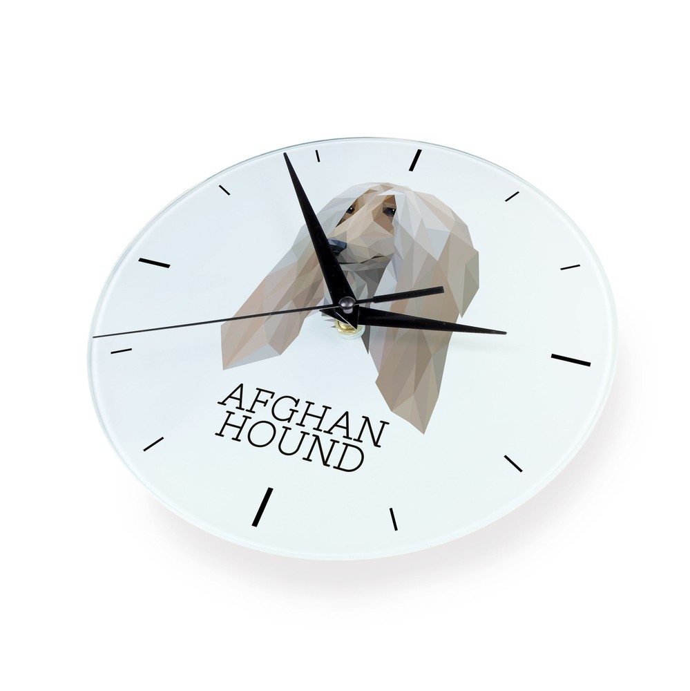 Afghan Hound geometric clock Art-Dog